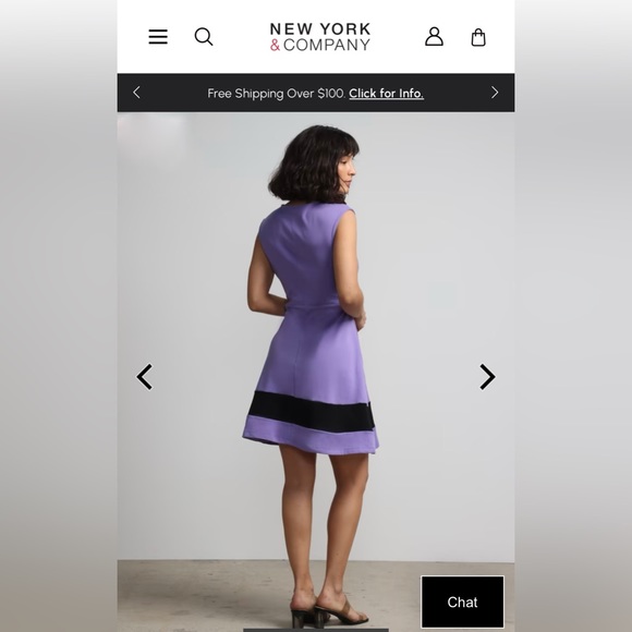 New York & Company NWT Purple Shoulder-Button Flare Dress size M - Picture 2 of 3